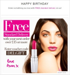 Avon Happy Birthday email