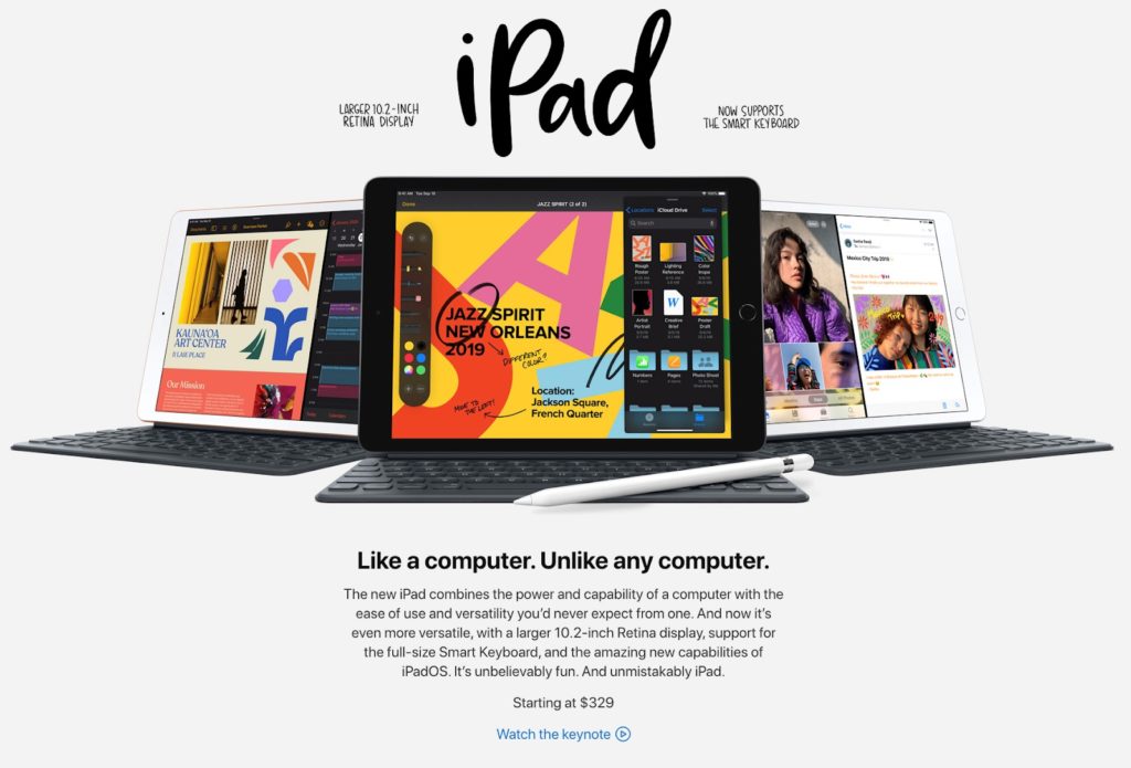 iPad product page