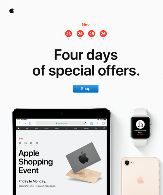 Email example of Apple Black Friday offers