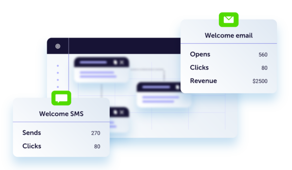 platform dashboard featuring customer email statistics.