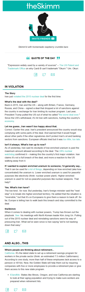 theSkimm newsletter